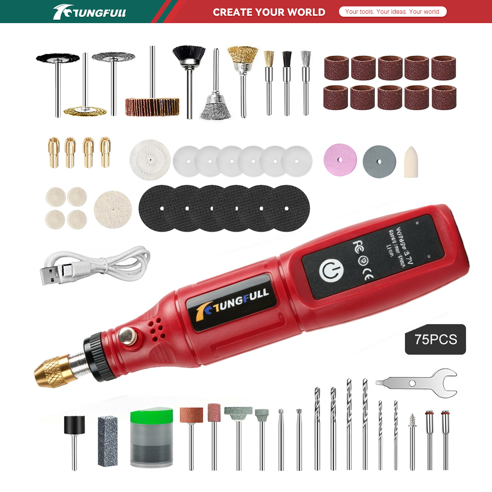 TUNGFULL 3.7V Alat Rotary Tanp - Electric Gadget ulasan dan harga