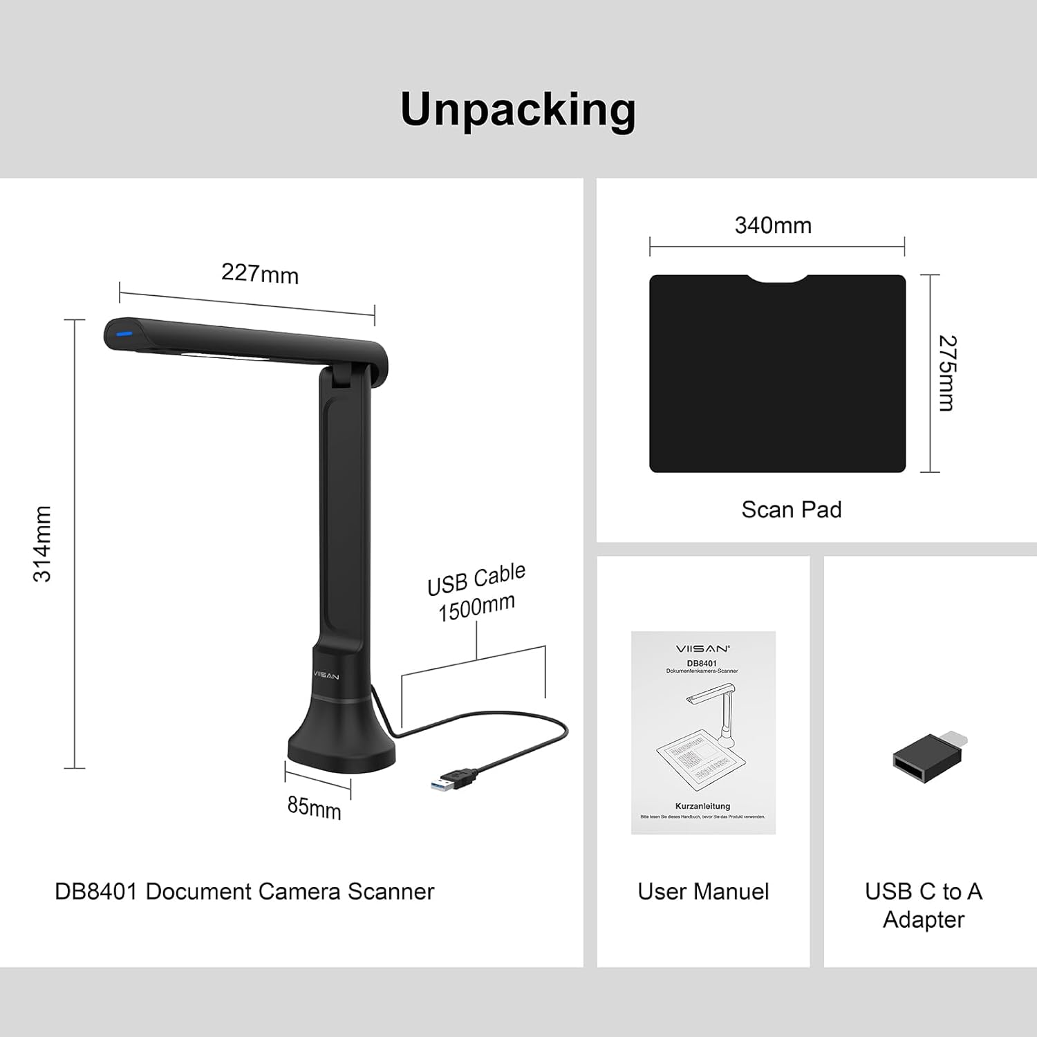 Kamera Dokumen VIISAN DB8401 1 - Document Camera Visualizer ulasan dan harga